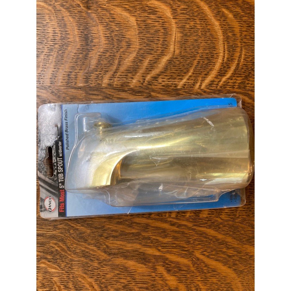Danco 5 inch Tub Spout with Diverter Polished Brass Finish Universal Fit 80765